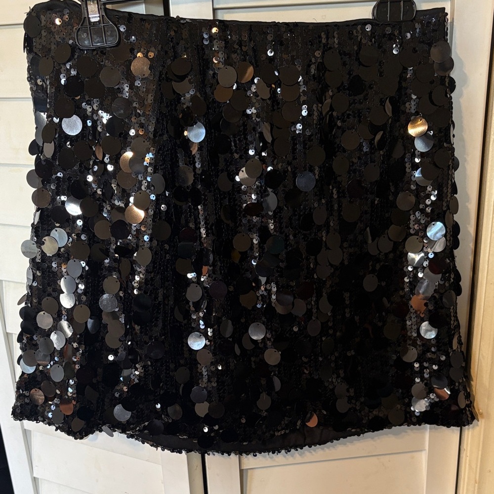 SHEIN Black Sequin Mini Skirt